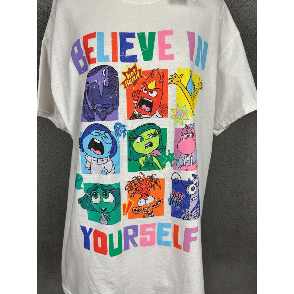 Disney Pixar Inside Out 2 Believe In Yourself Multicolor Graphic Tee Med NWT's - Picture 2 of 7